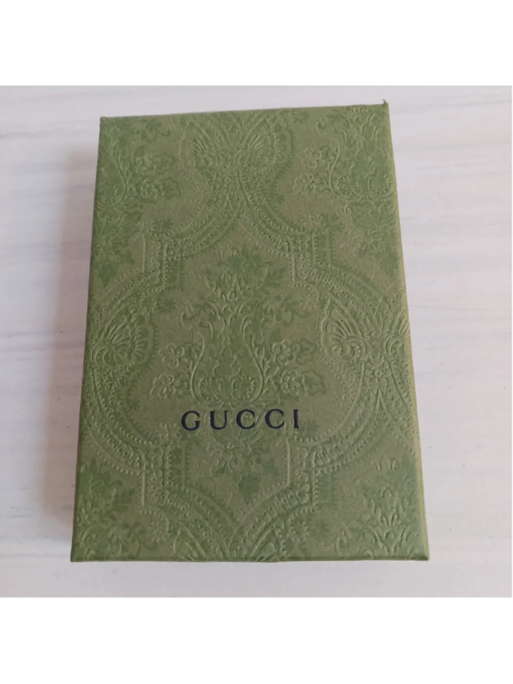 Gucci Authentic Small Green Gift Jewelry Box Wallet Empty 5” x 3.5” x 1